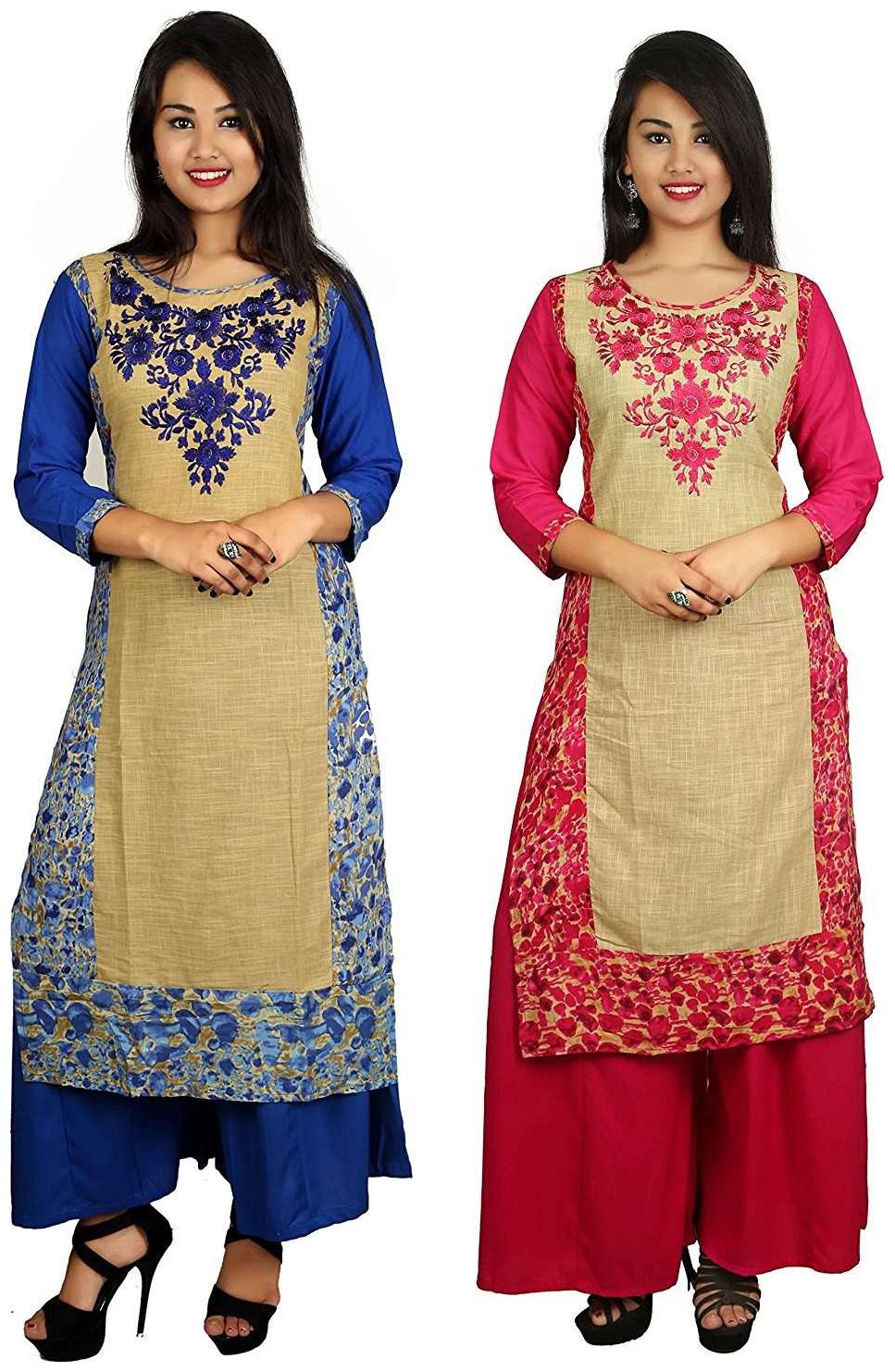 

V Brown Women Multi Solid Straight Kurta