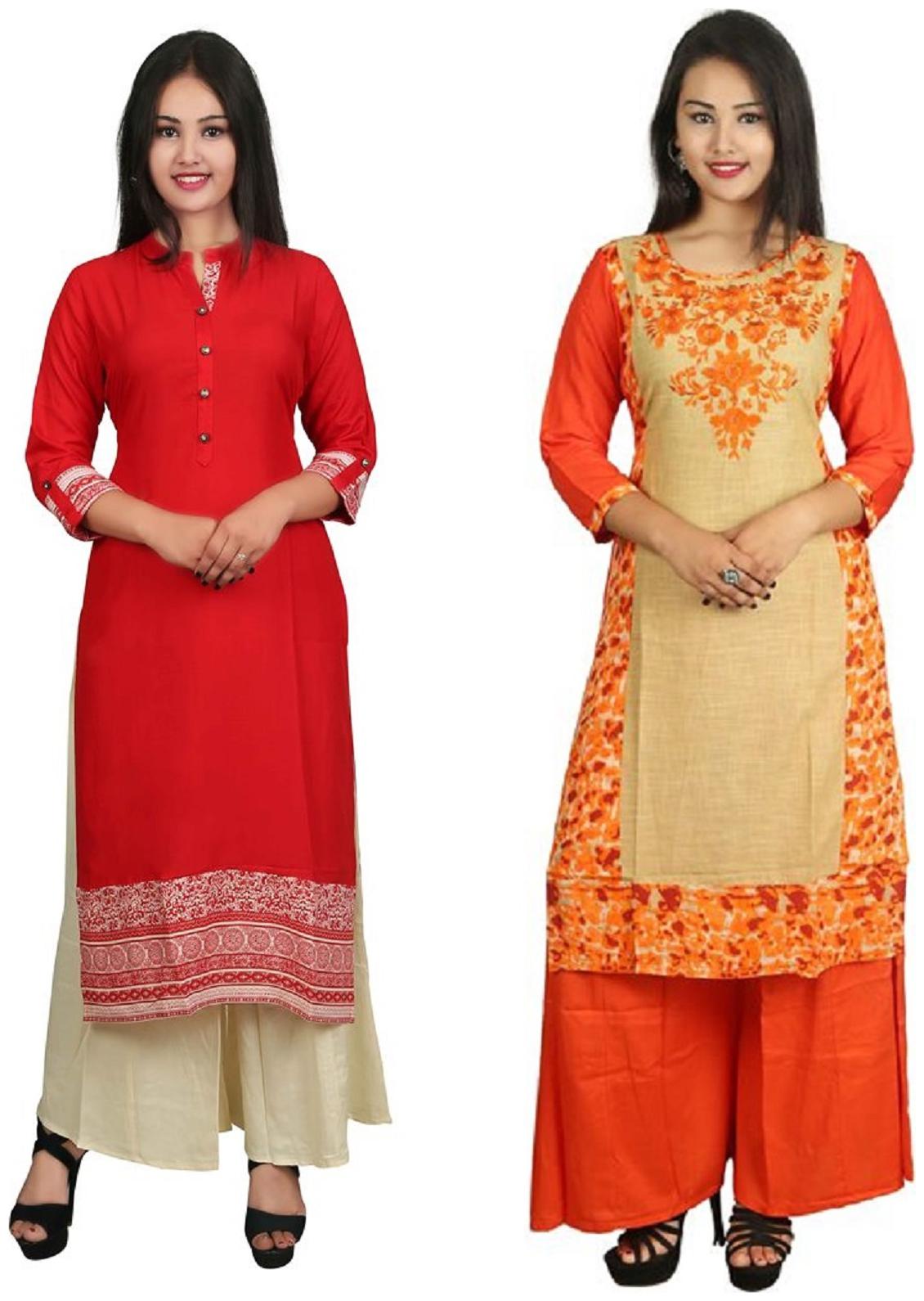 

V Brown Women Multi Solid Straight Kurta
