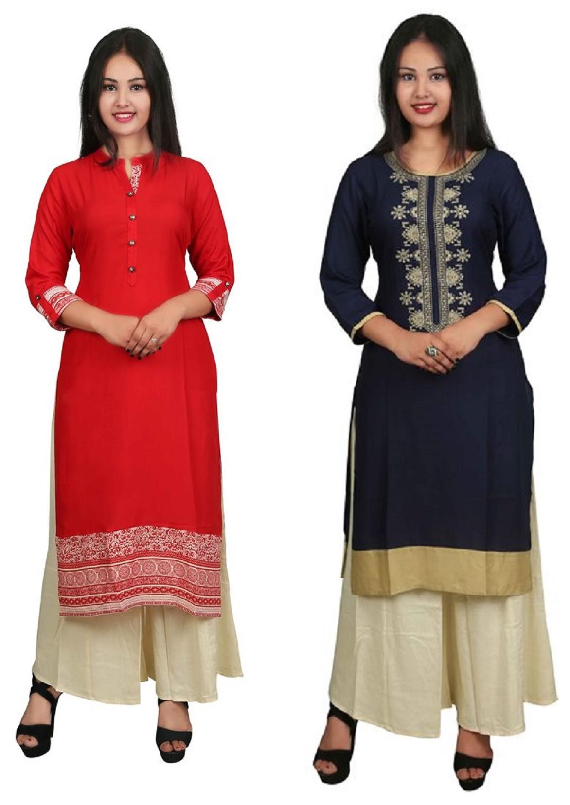 

V Brown Women Multi Solid Straight Kurta