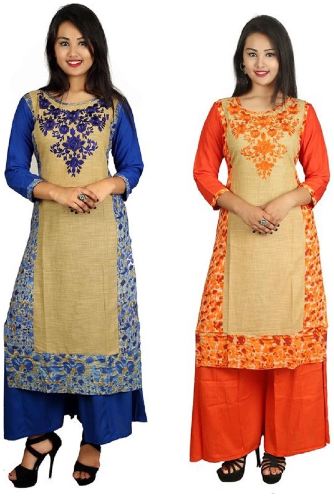 

V Brown Women Multi Solid Straight Kurta
