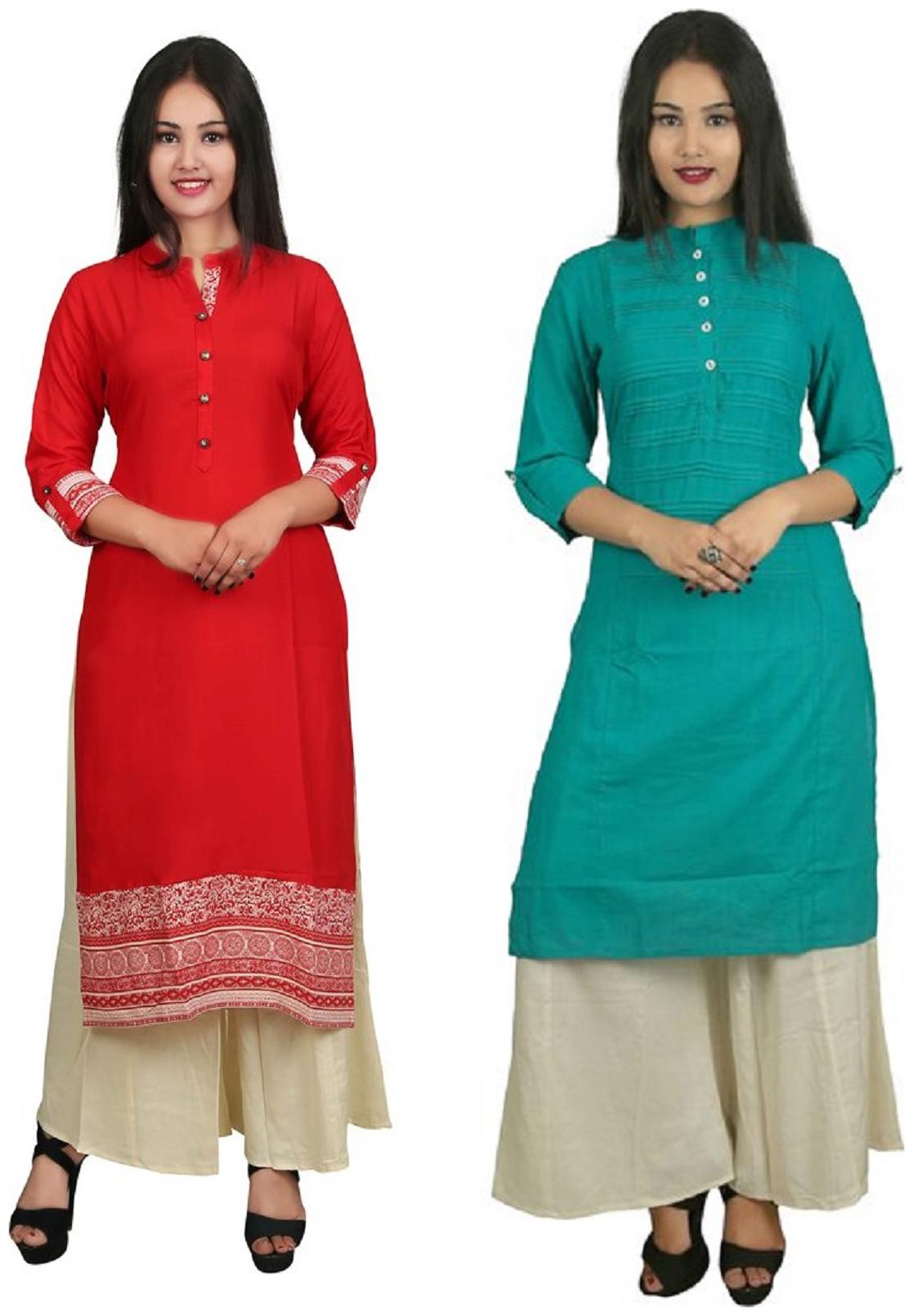

V Brown Women Multi Solid Straight Kurta