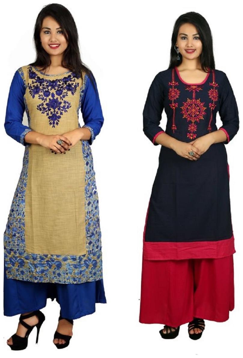 

V Brown Women Multi Solid Straight Kurta