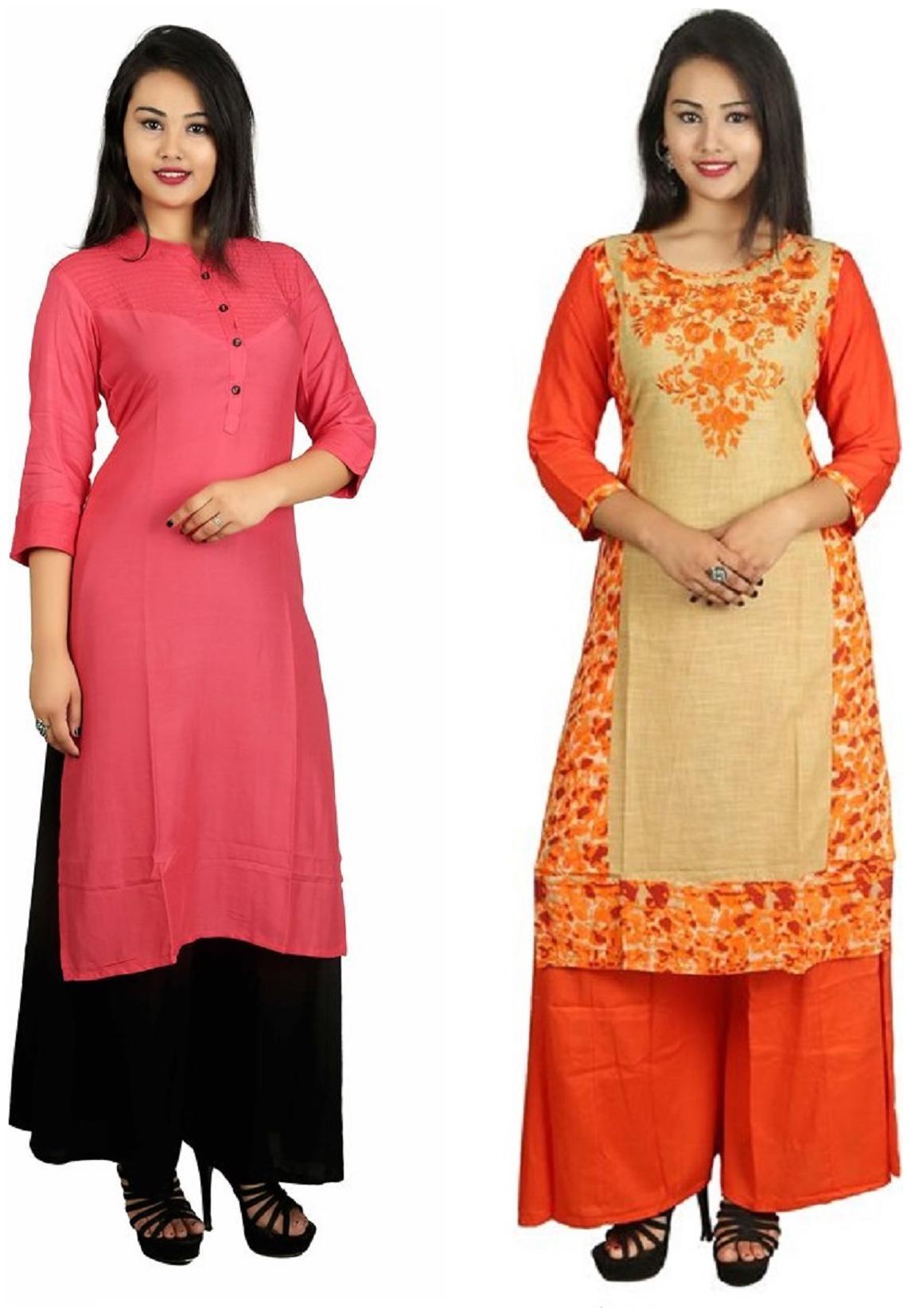 

V Brown Women Multi Solid Straight Kurta