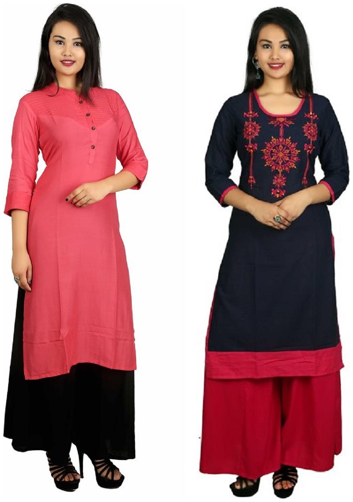 

V Brown Women Multi Solid Straight Kurta