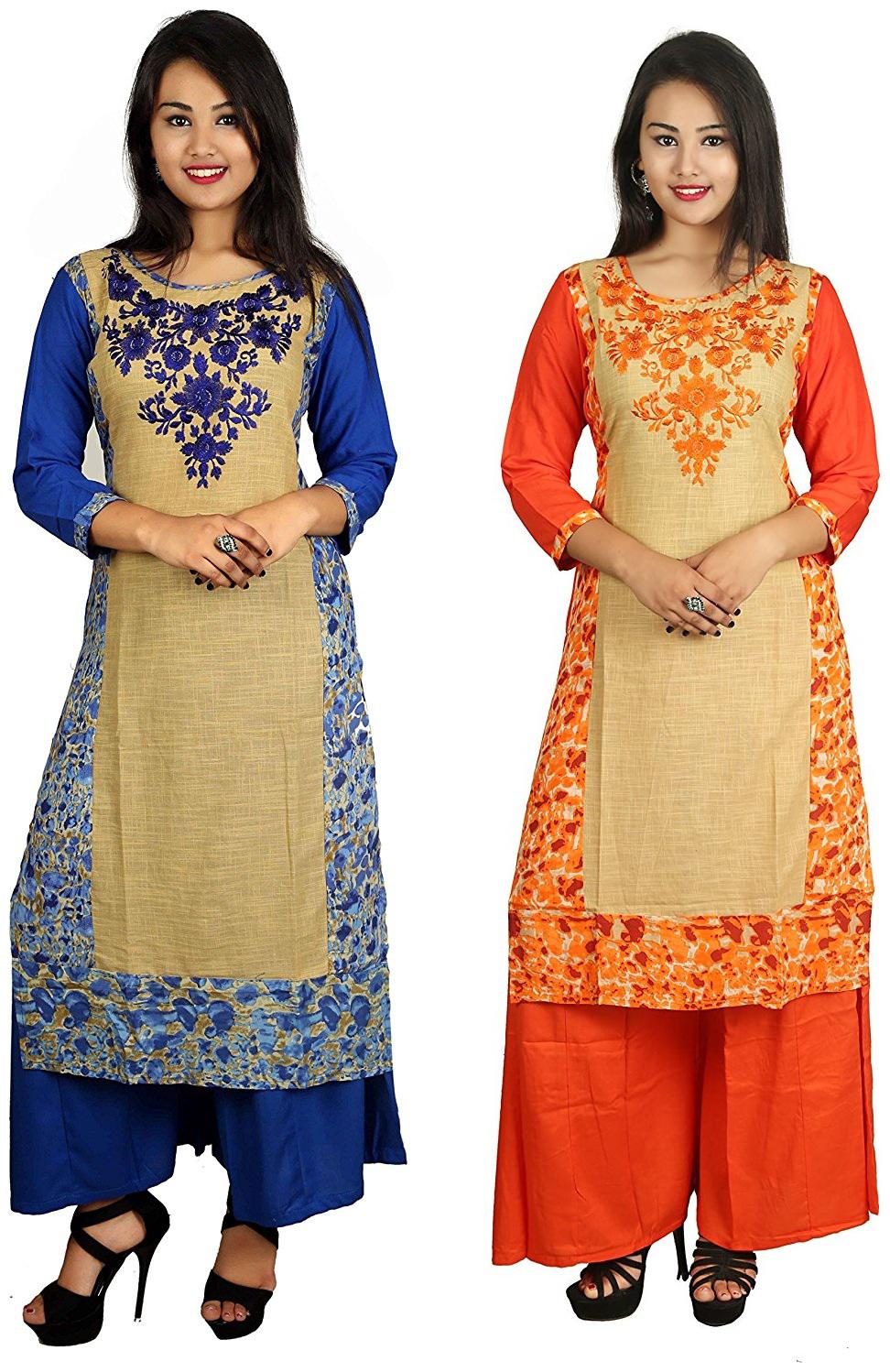

V Brown Women Multi Solid Straight Kurta