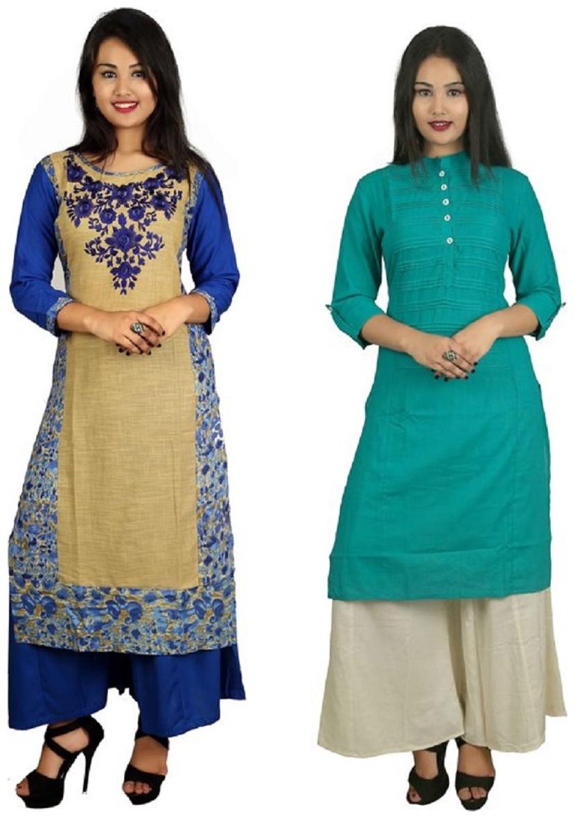 

V Brown Women Multi Solid Straight Kurta