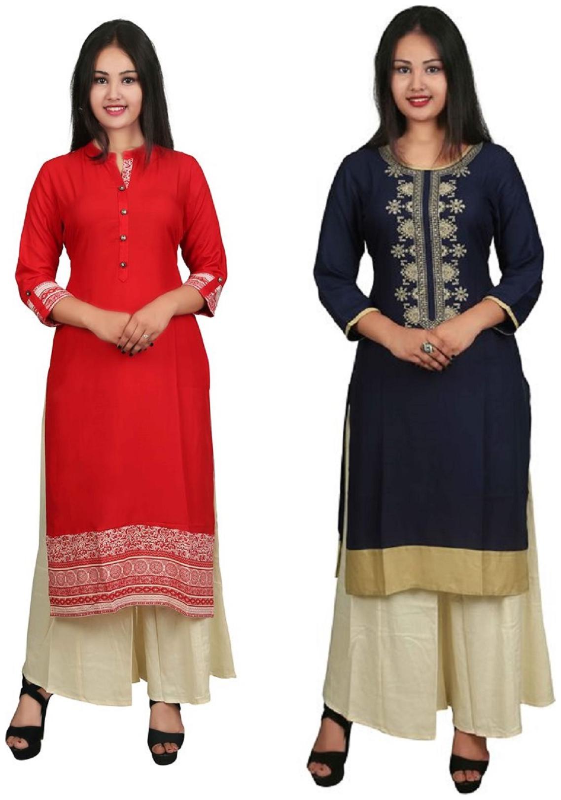 

V Brown Women Multi Solid Straight Kurta