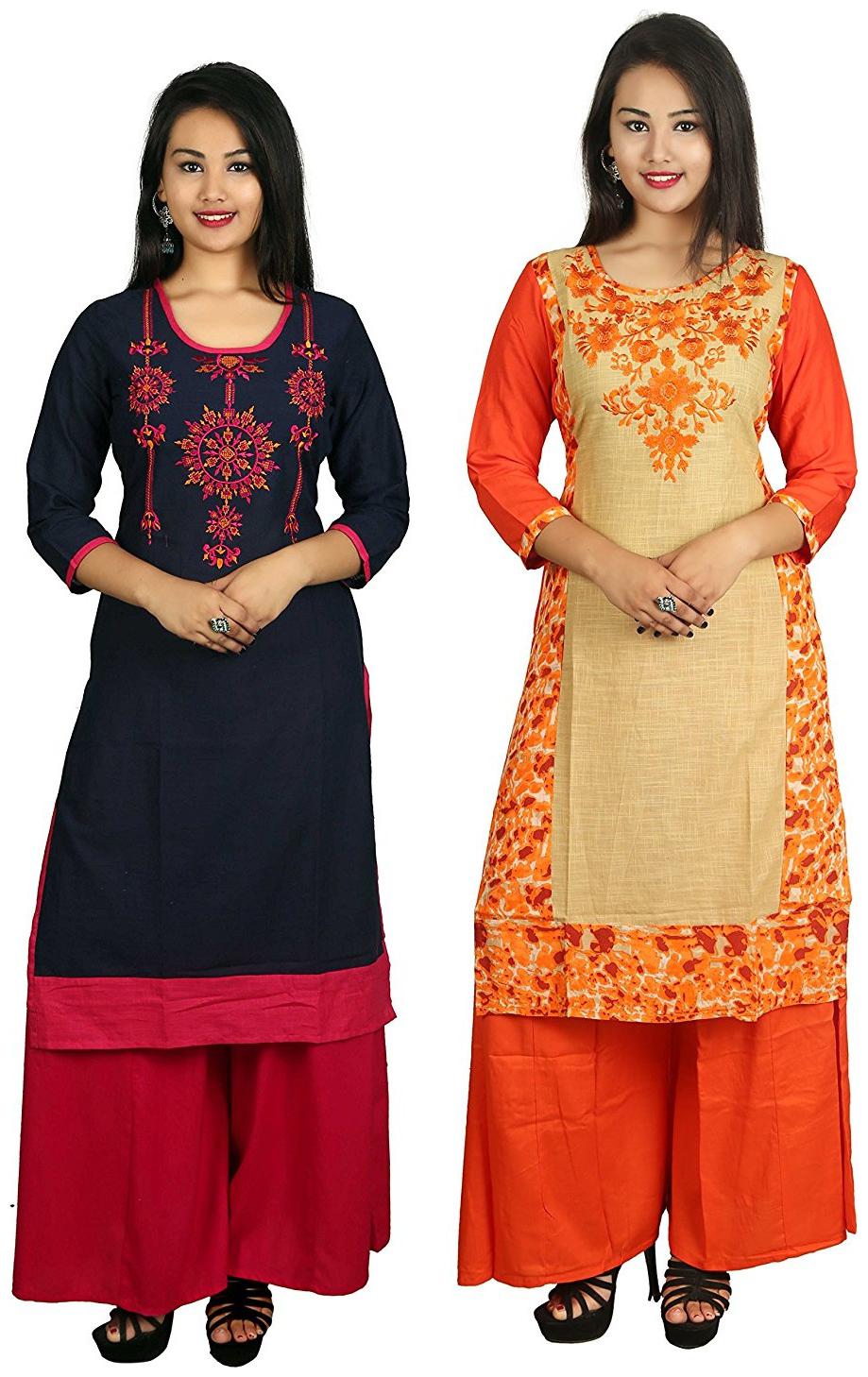 

V Brown Women Multi Solid Straight Kurta