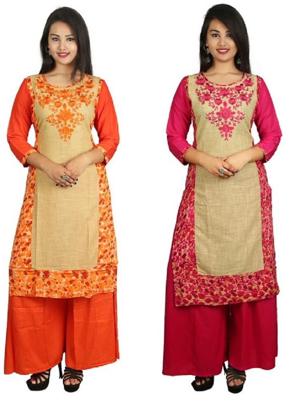 

V Brown Women Multi Solid Straight Kurta