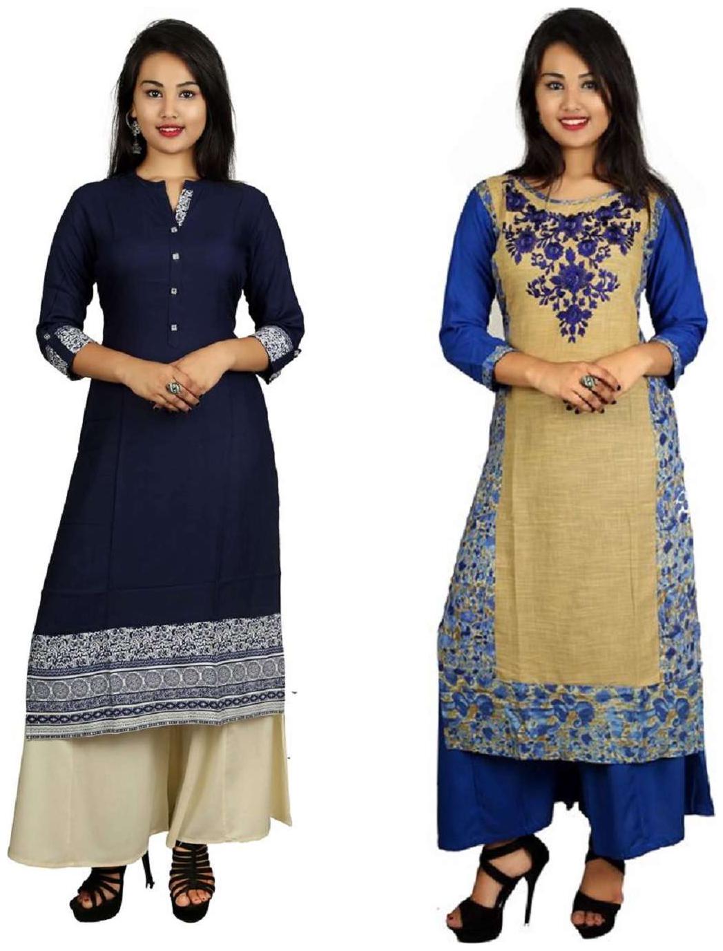 

V Brown Women Multi Solid Straight Kurta