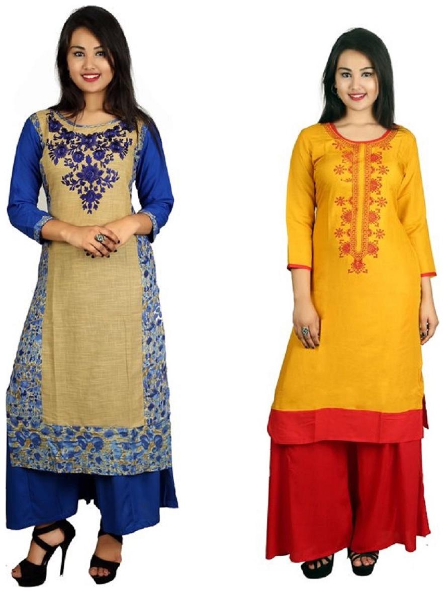 

V Brown Women Multi Solid Straight Kurta