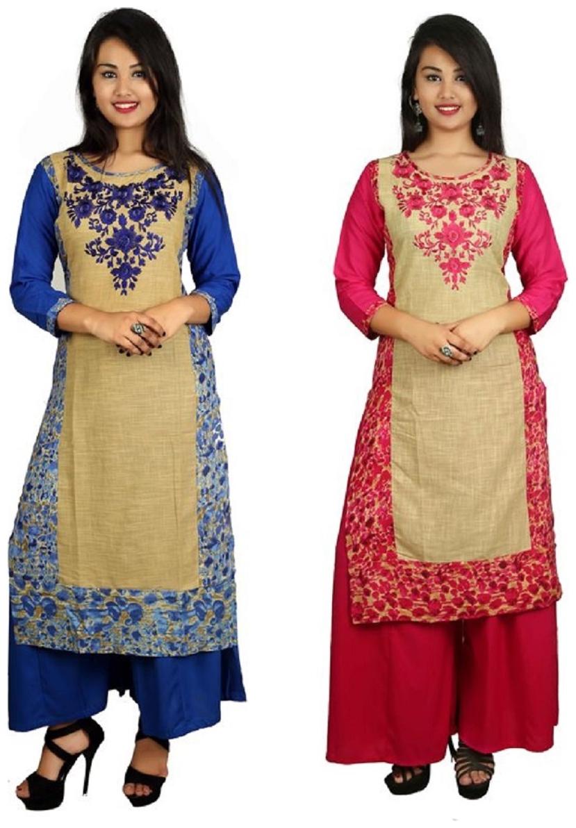 

V Brown Women Multi Solid Straight Kurta