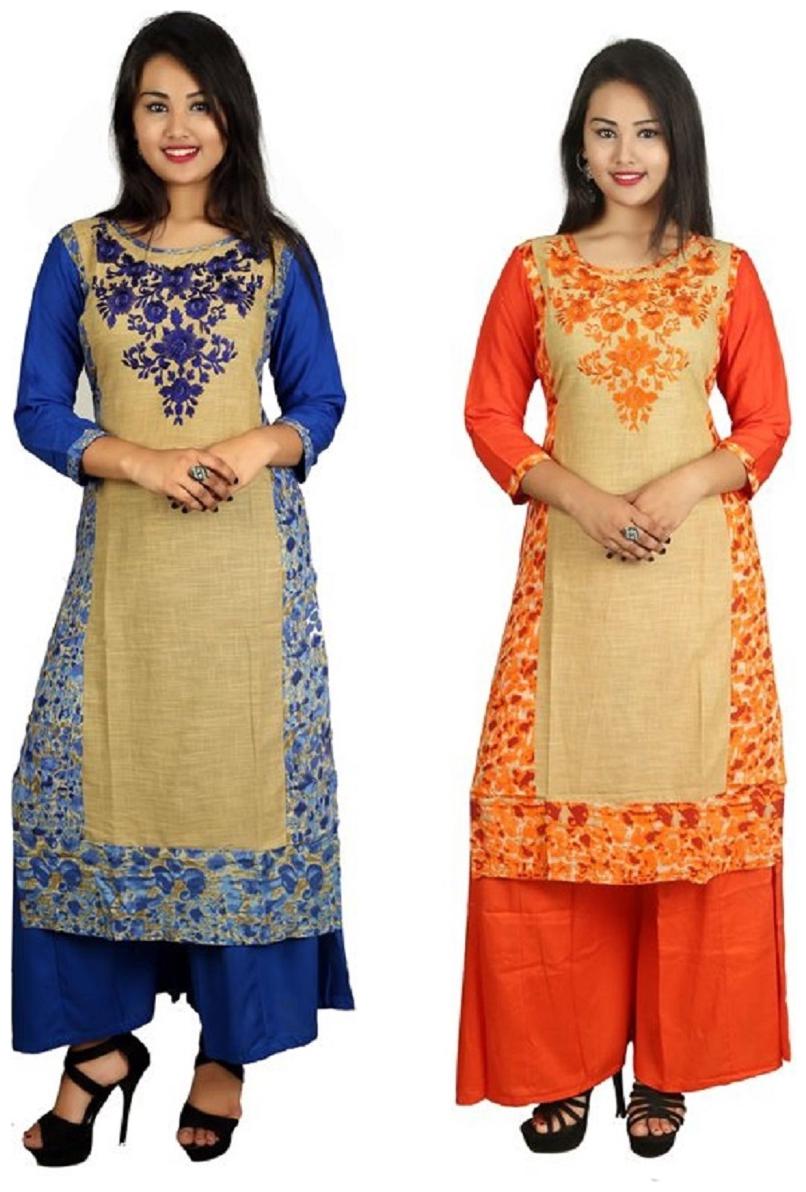 

V Brown Women Multi Solid Straight Kurta