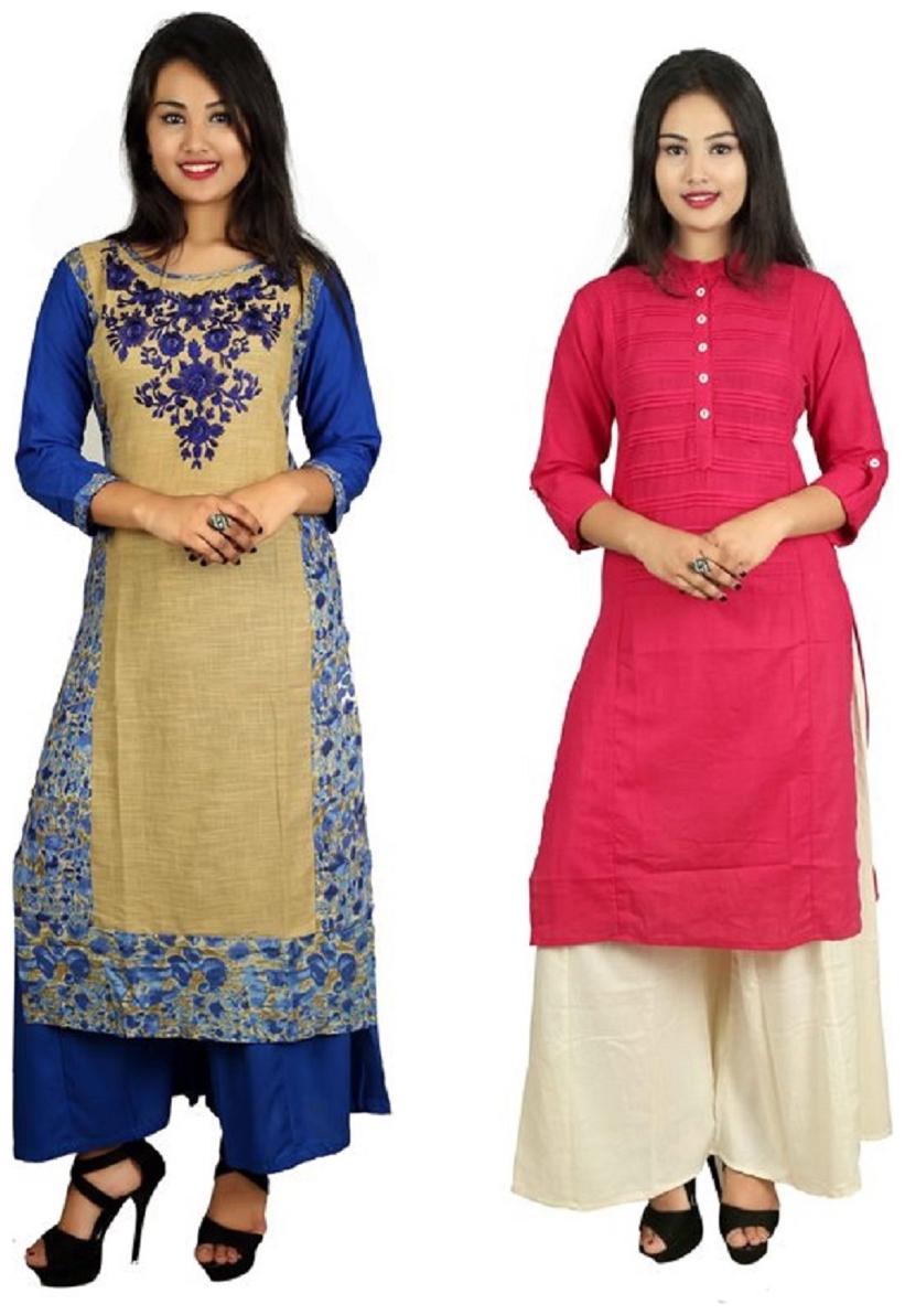 

V Brown Women Multi Solid Straight Kurta