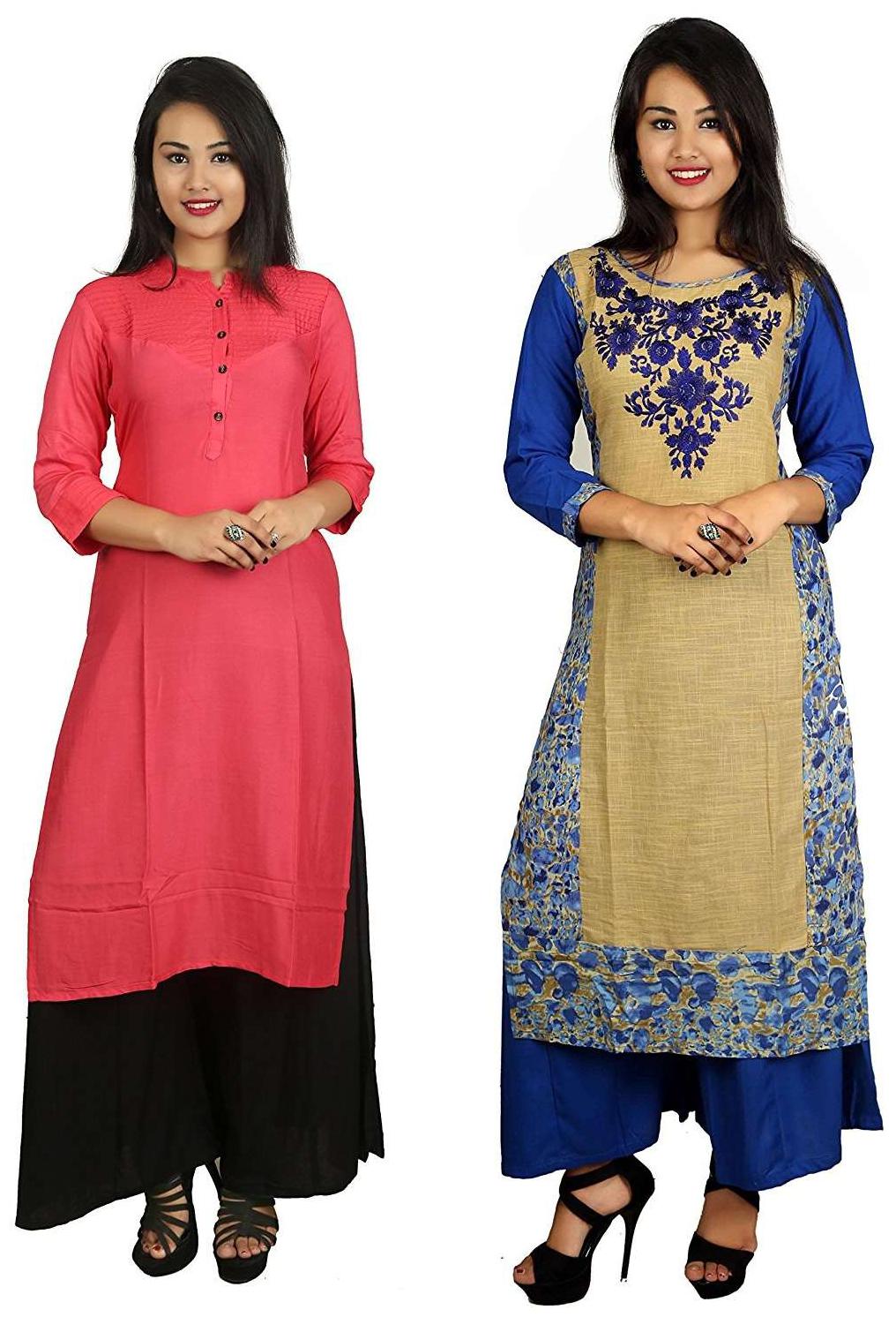 

V Brown Women Multi Solid Straight Kurta
