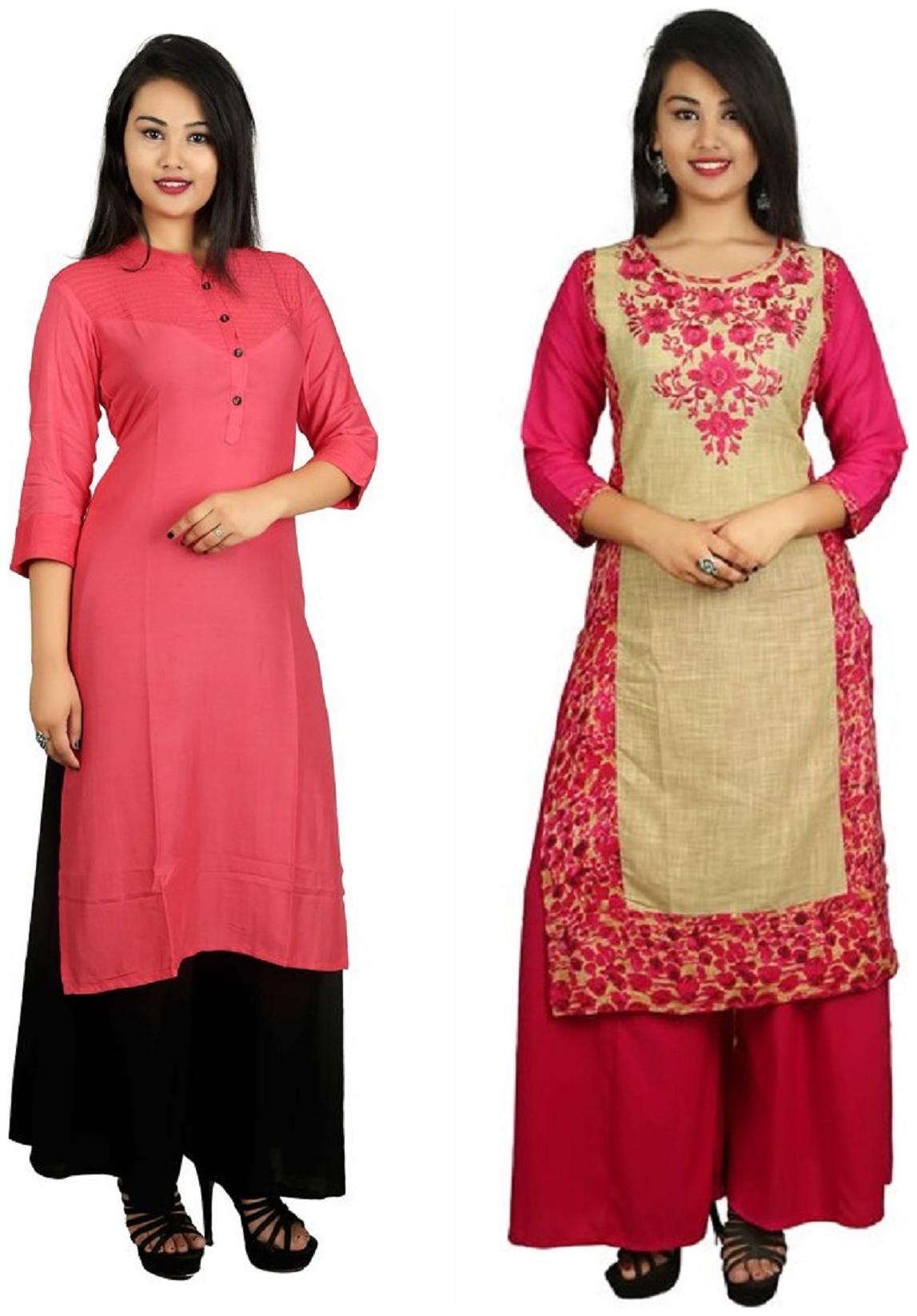 

V Brown Women Multi Solid Straight Kurta