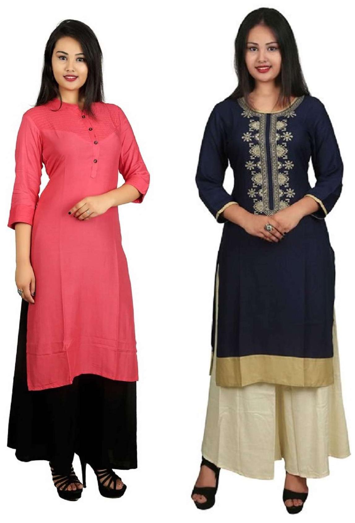 

V Brown Women Multi Solid Straight Kurta
