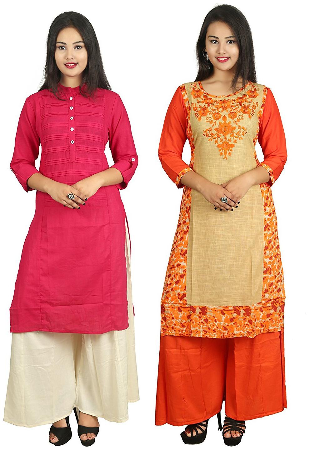 

V Brown Women Multi Solid Straight Kurta