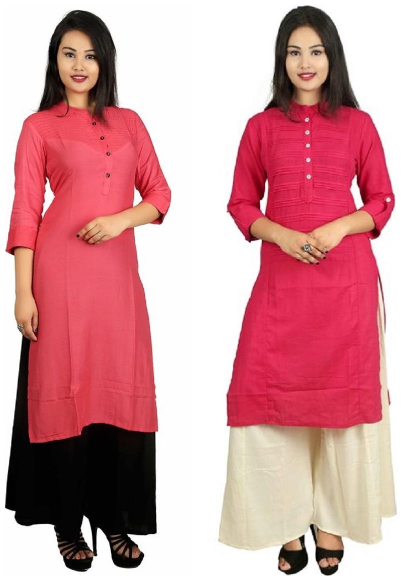 

V Brown Women Multi Solid Straight Kurta