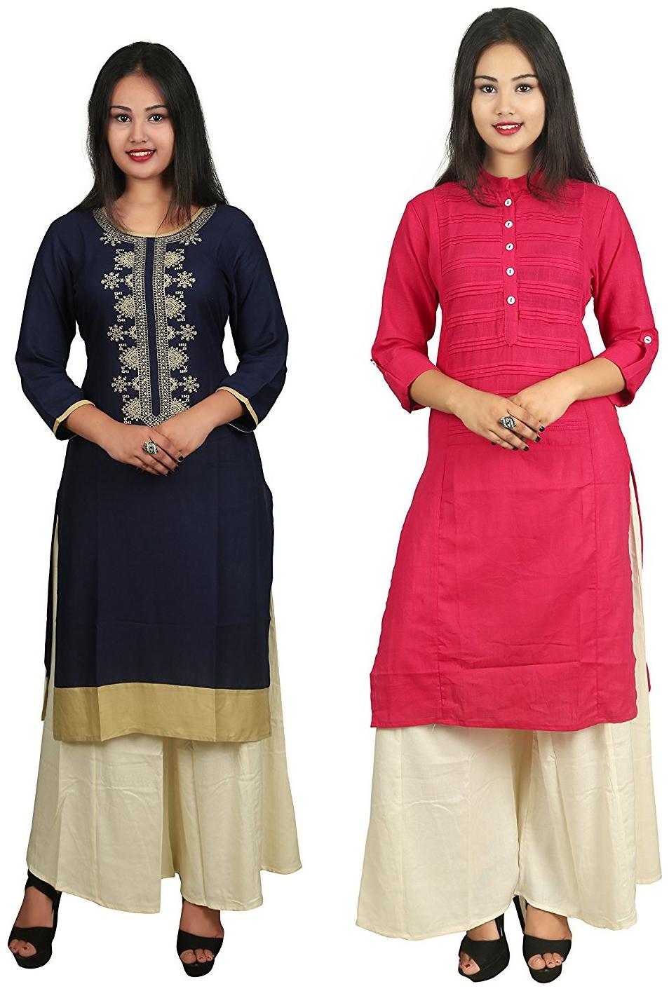 

V Brown Women Multi Solid Straight Kurta