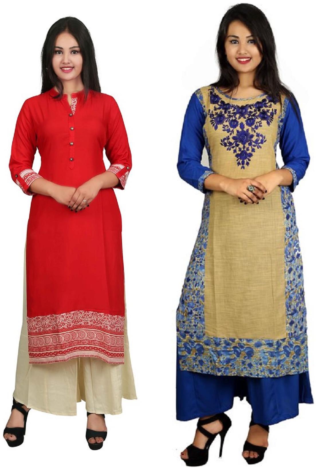 

V Brown Women Multi Solid Straight Kurta