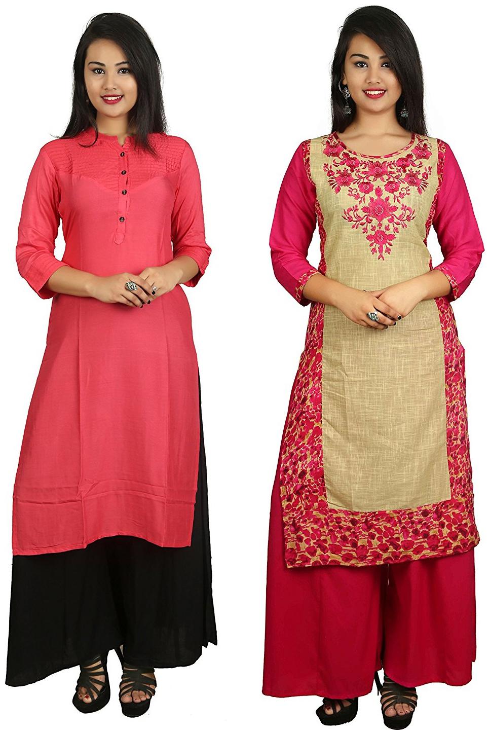 

V Brown Women Multi Solid Straight Kurta