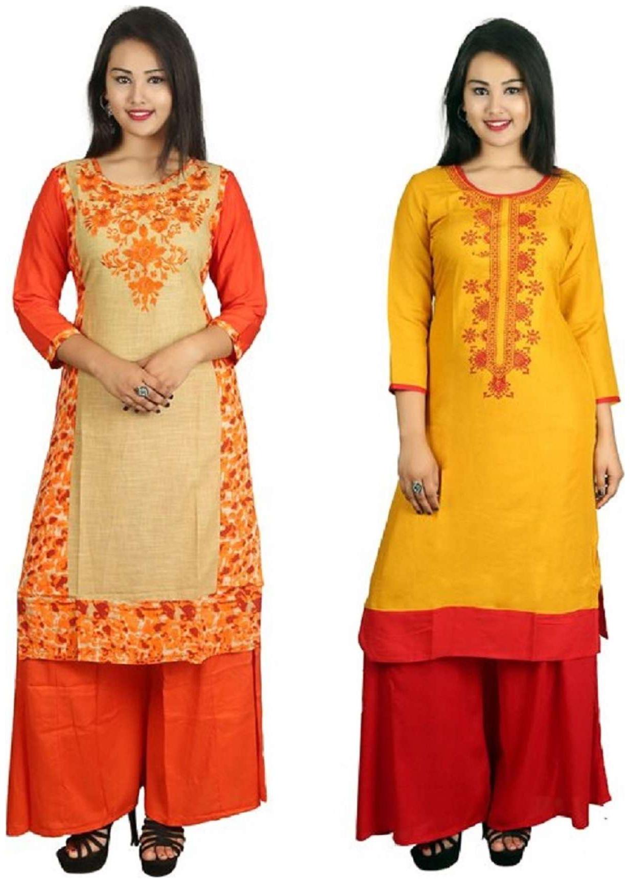 

V Brown Women Multi Solid Straight Kurta