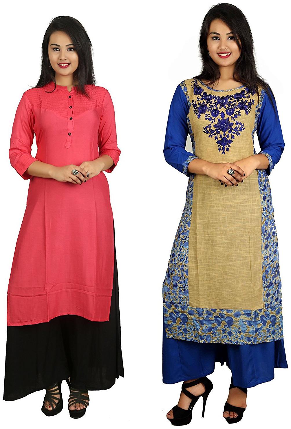 

V Brown Women Multi Solid Straight Kurta