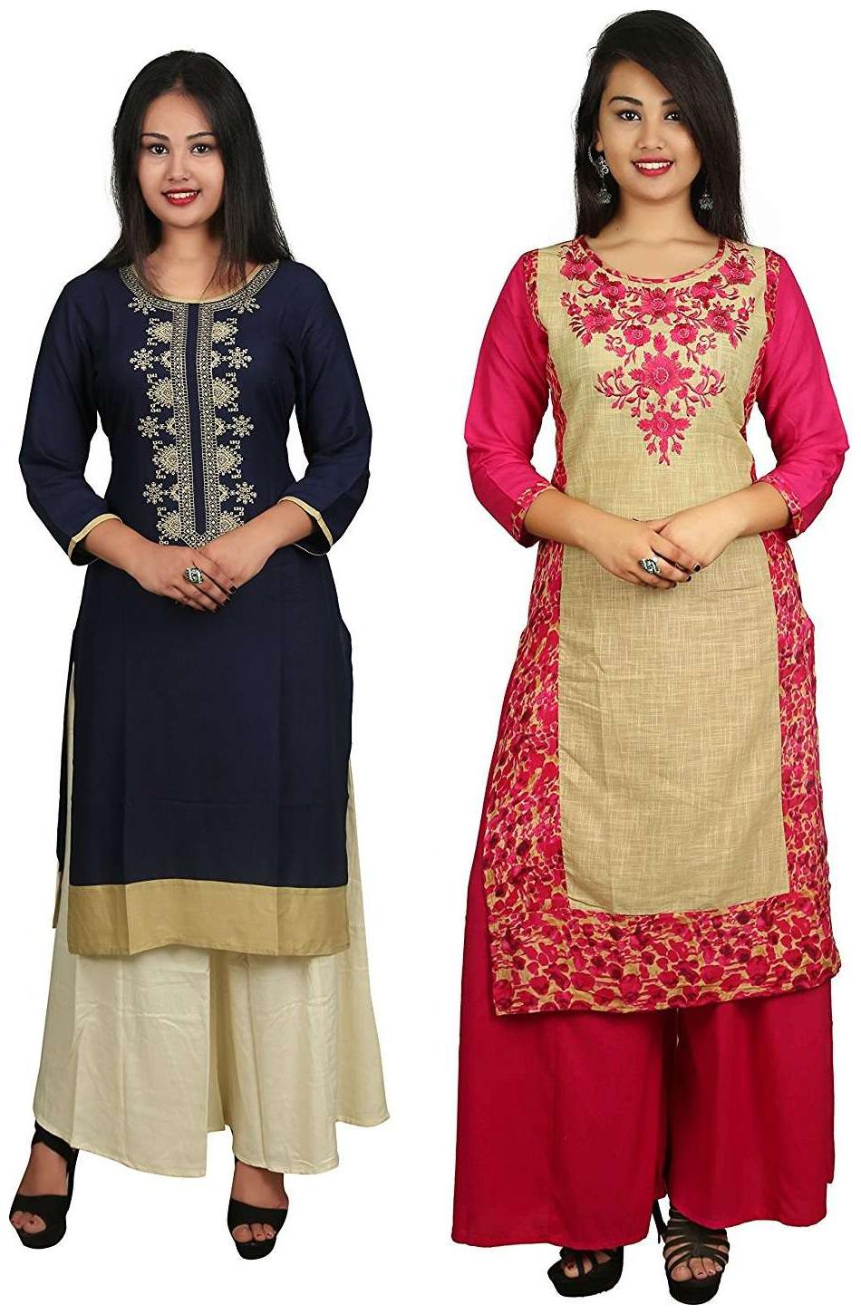 

V Brown Women Multi Solid Straight Kurta