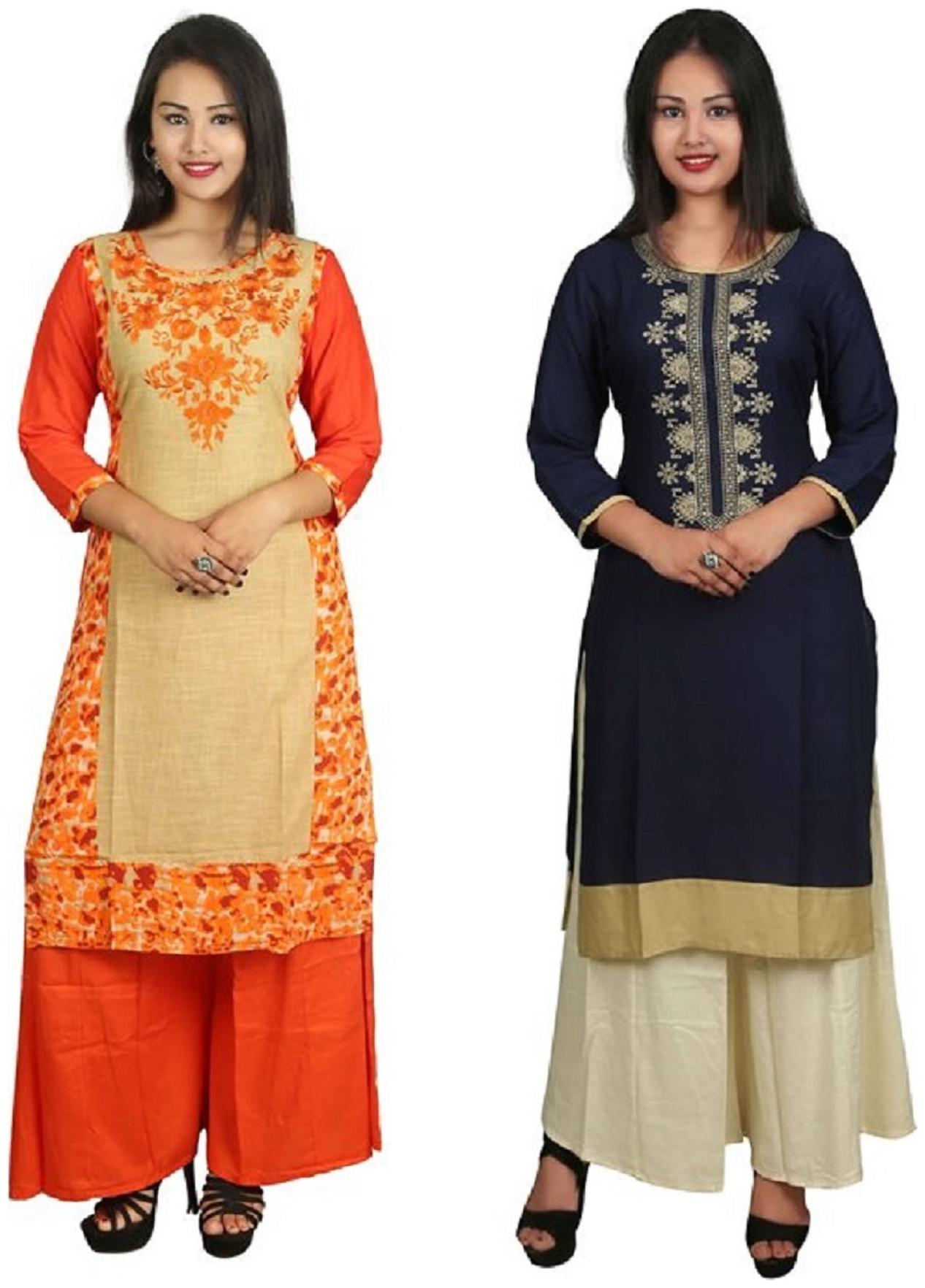 

V Brown Women Multi Solid Straight Kurta