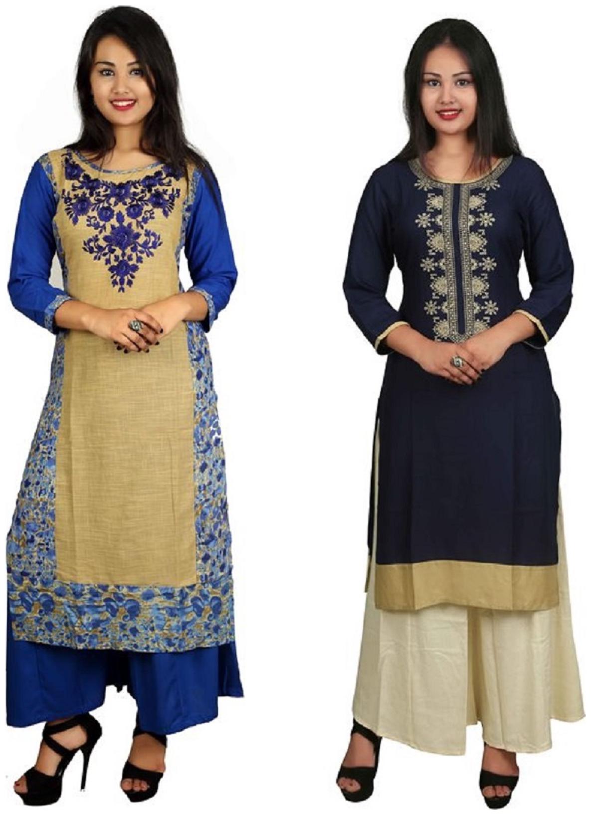 

V Brown Women Multi Solid Straight Kurta