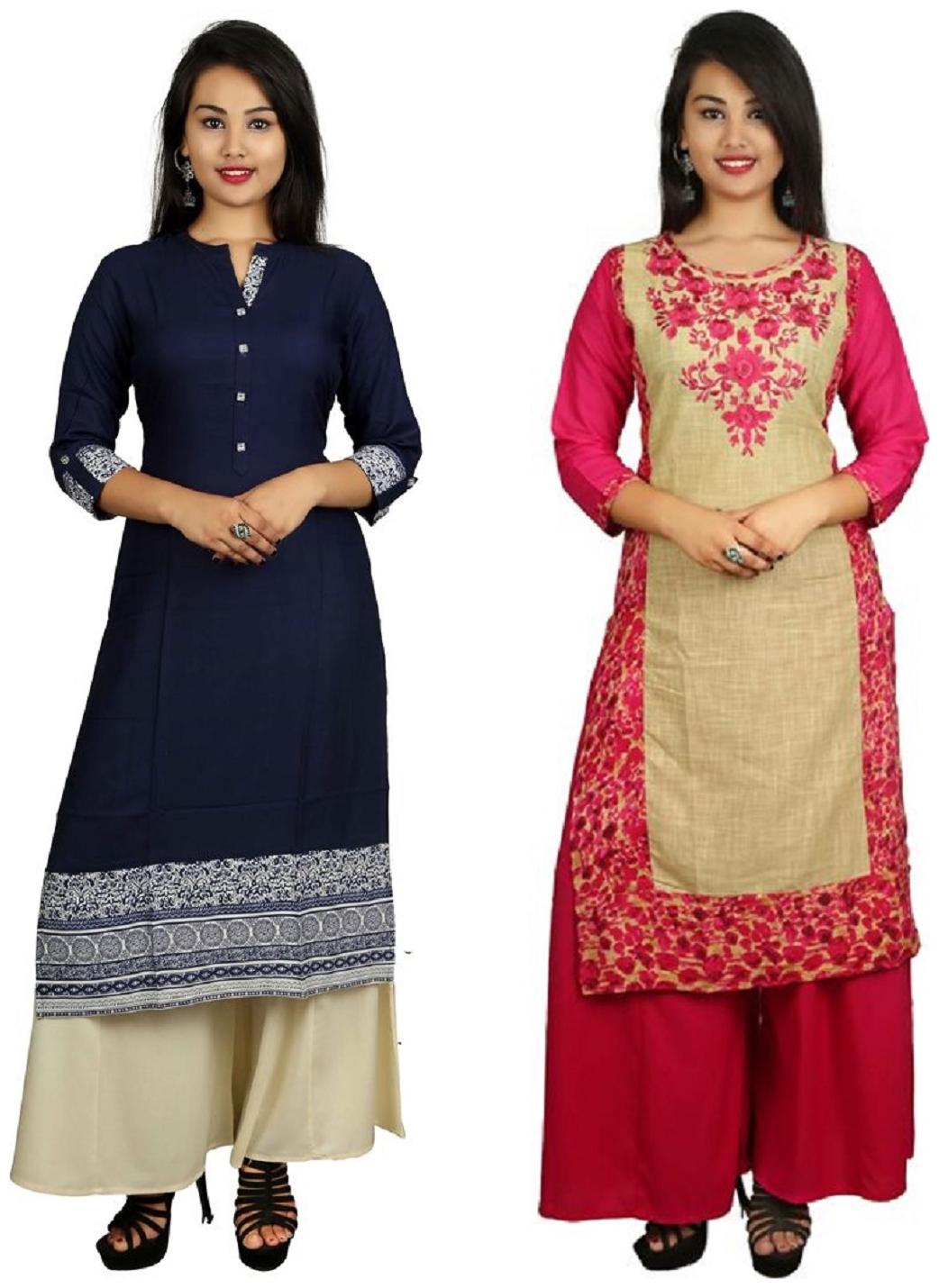 

V Brown Women Multi Solid Straight Kurta