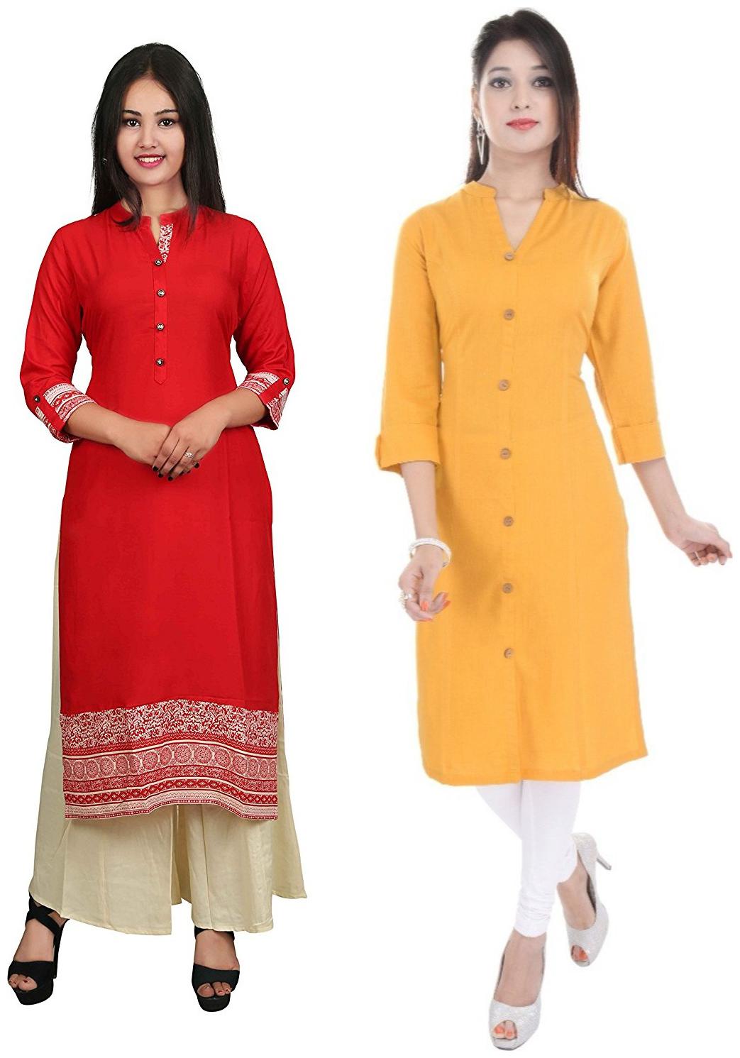 

V Brown Women Multi Solid Straight Kurta