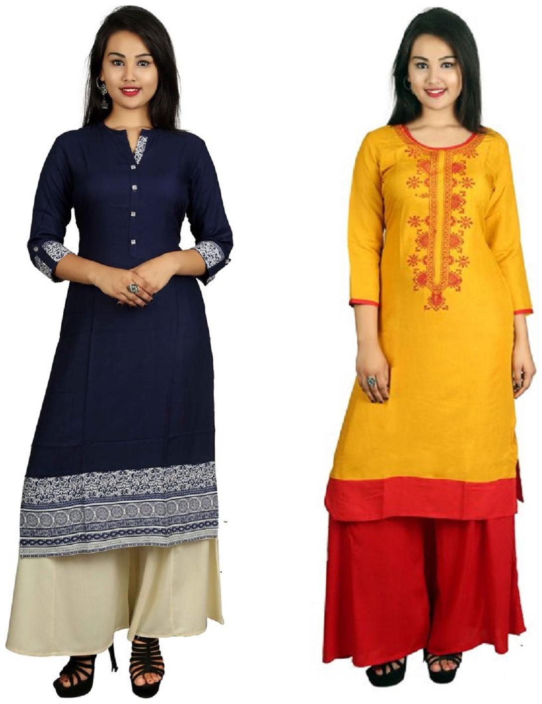 

V Brown Women Multi Solid Straight Kurta