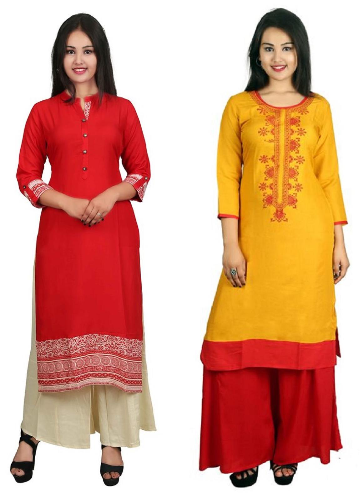 

V Brown Women Multi Solid Straight Kurta