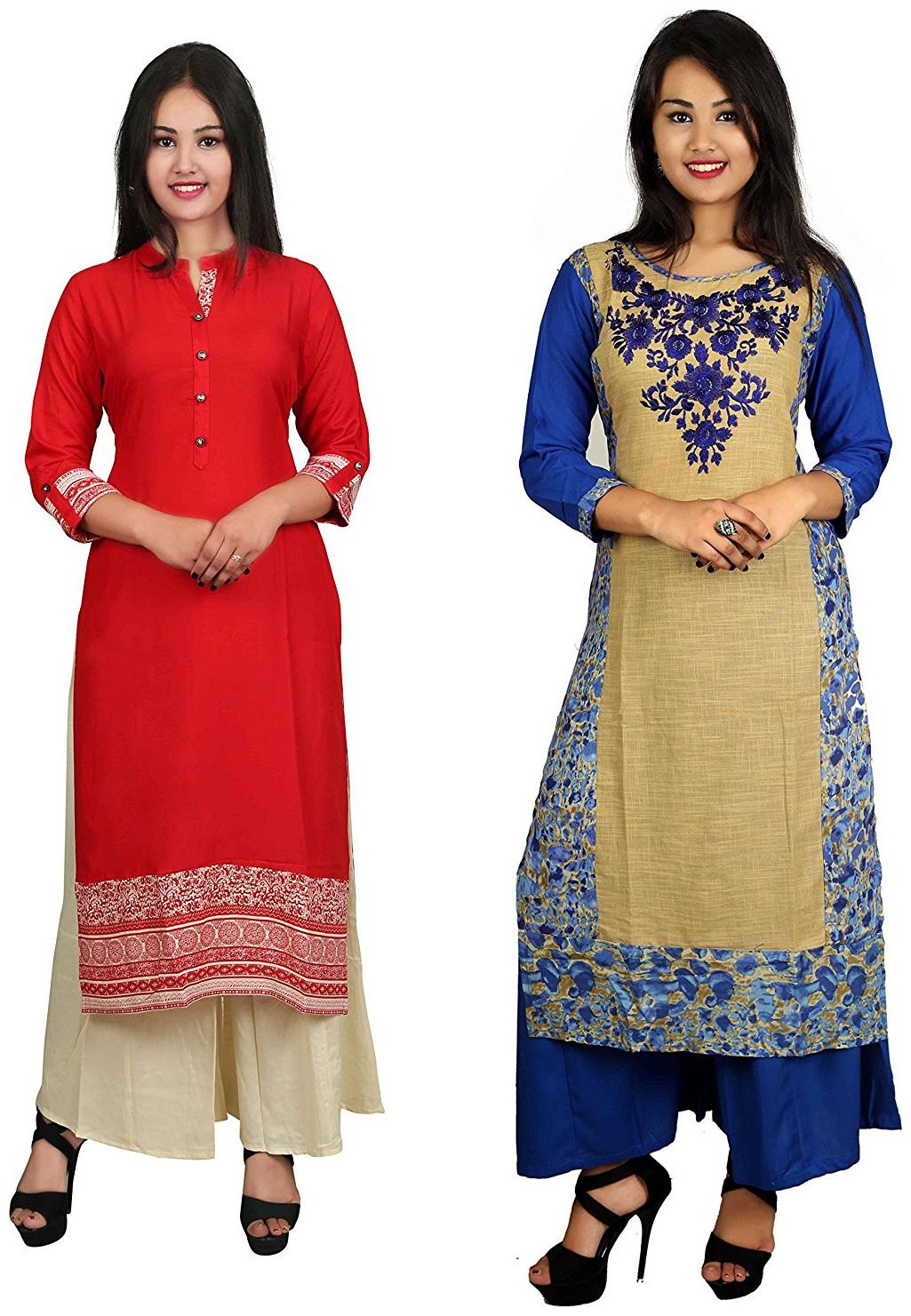 

V Brown Women Multi Solid Straight Kurta