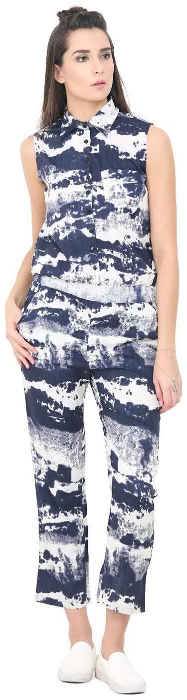 

Trend Arrest Printed Jumpsuit - Blue