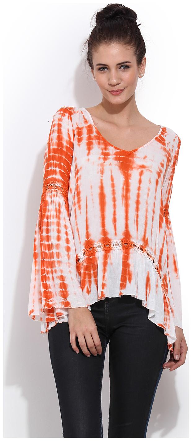 

Tie - Dye Bell Sleeves Top