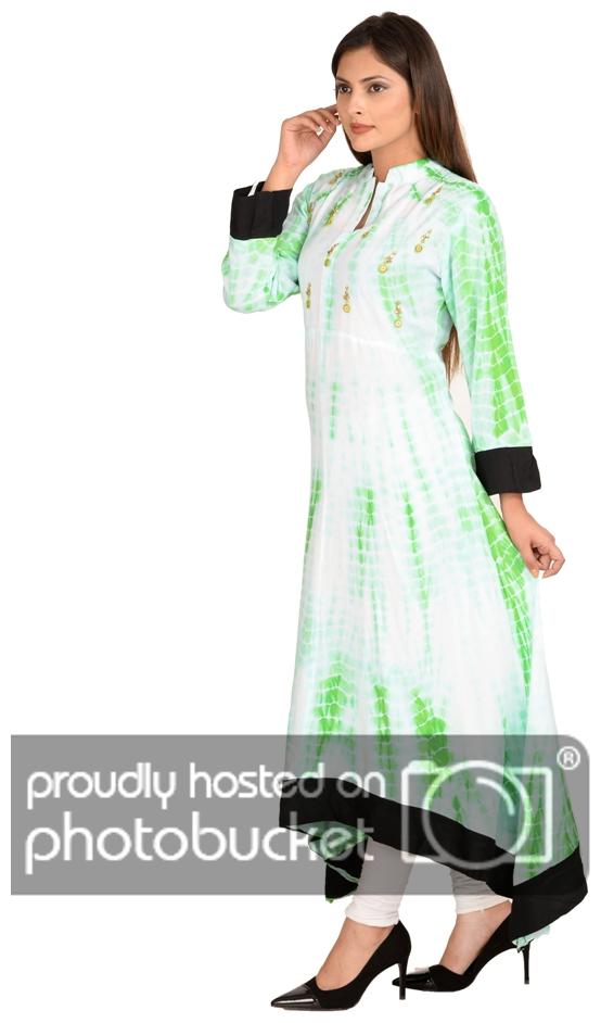 

Fab Attire Women Green Printed Straight Kurti