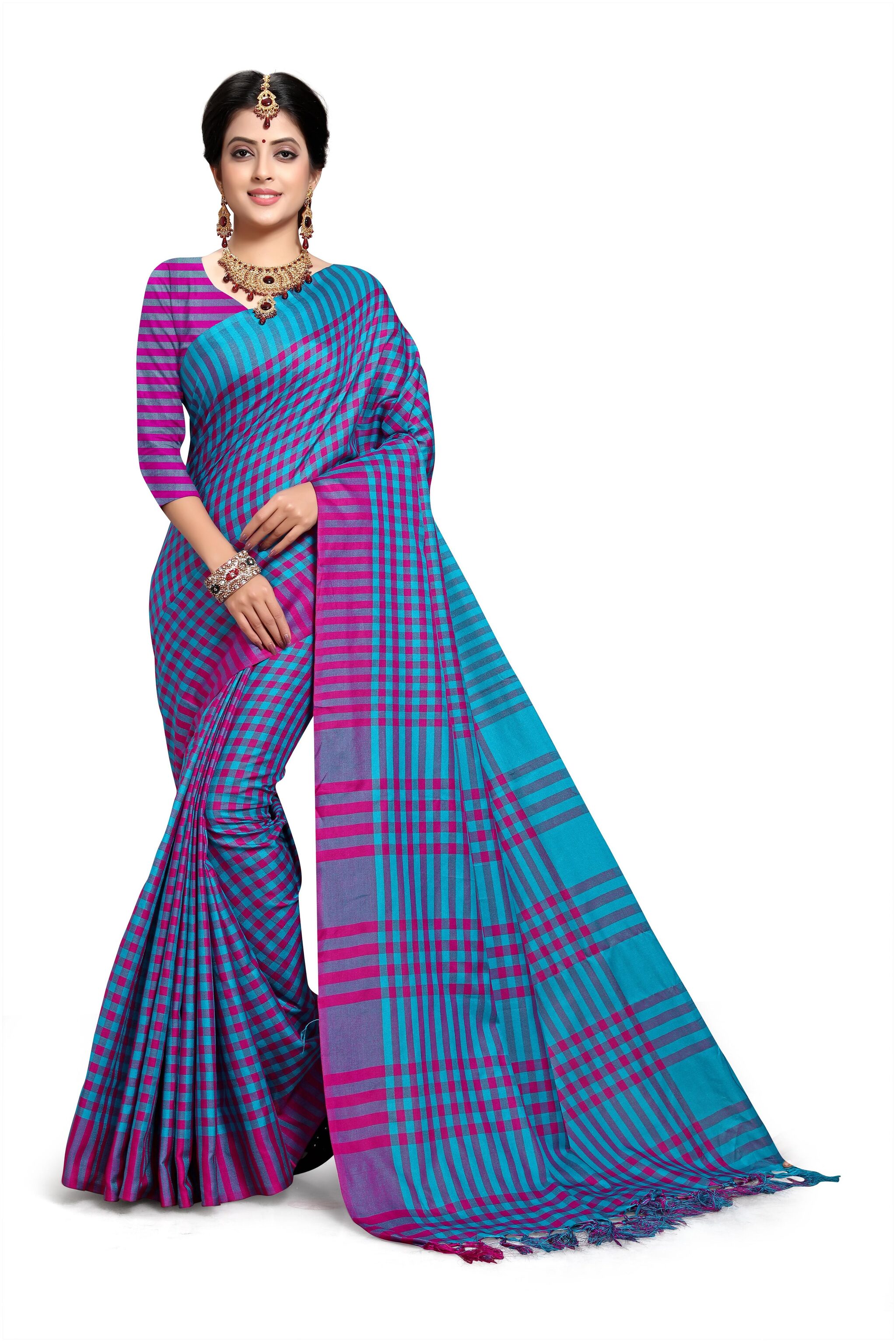 

Tina Fashion Self Design Cotton Silk Saree with blouse