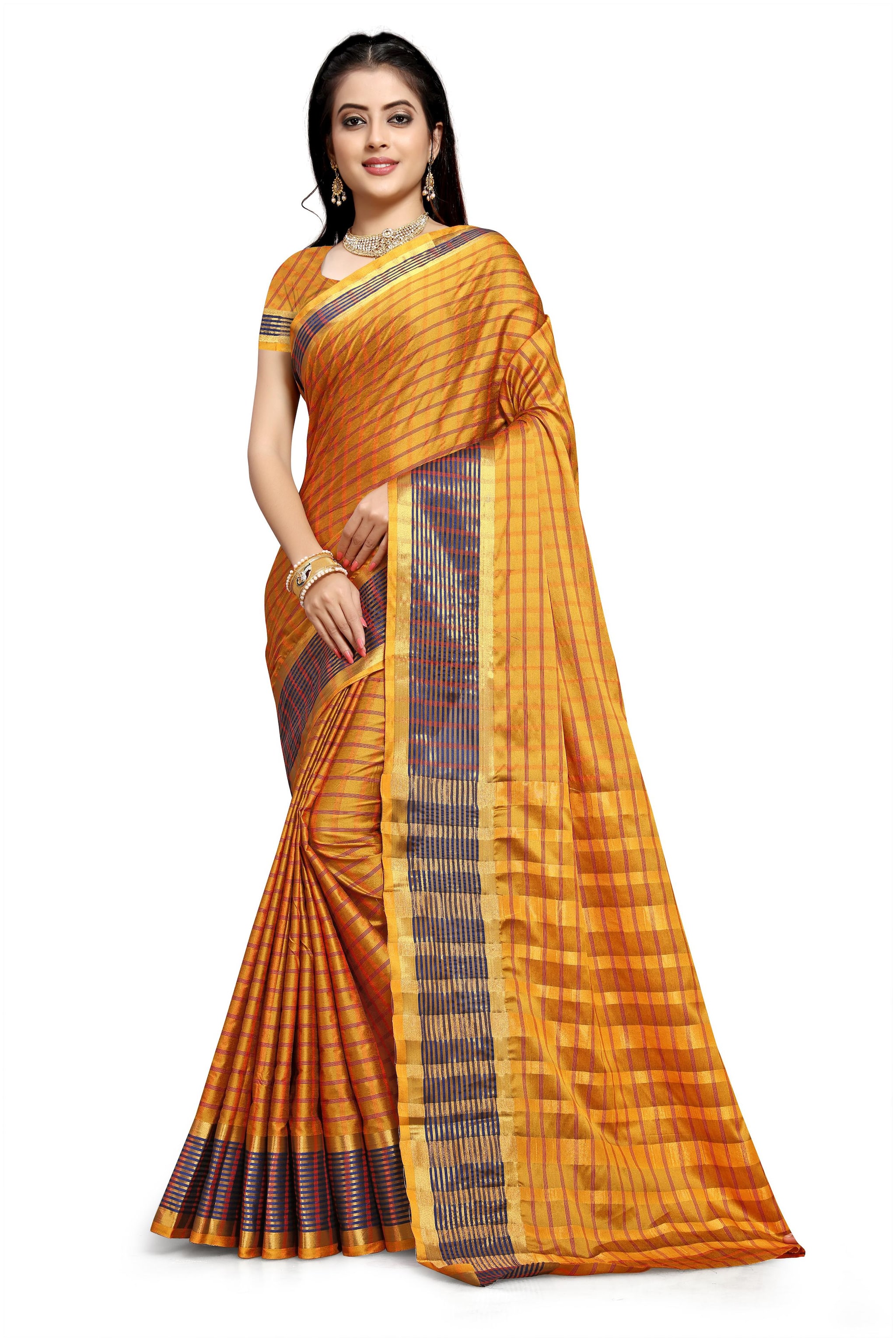 

Tina Fashion Self Design Cotton Silk Saree with blouse