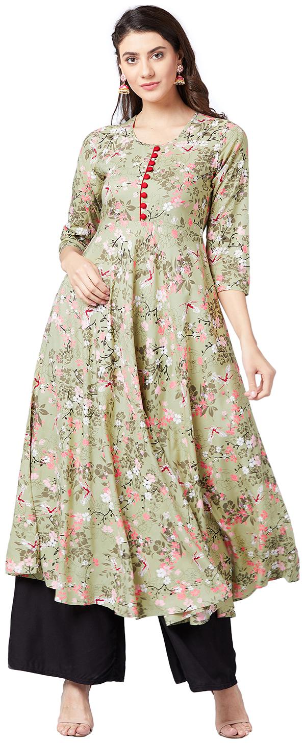 

Tissu Rayon Green Kurta