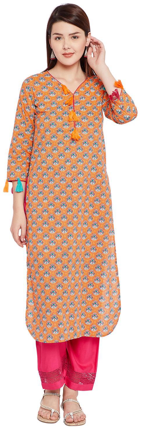 

Tissu Women Multi Floral Straight Kurta