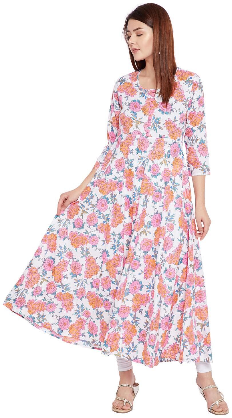 

Tissu Women Multi Floral Printed Flared Kurta