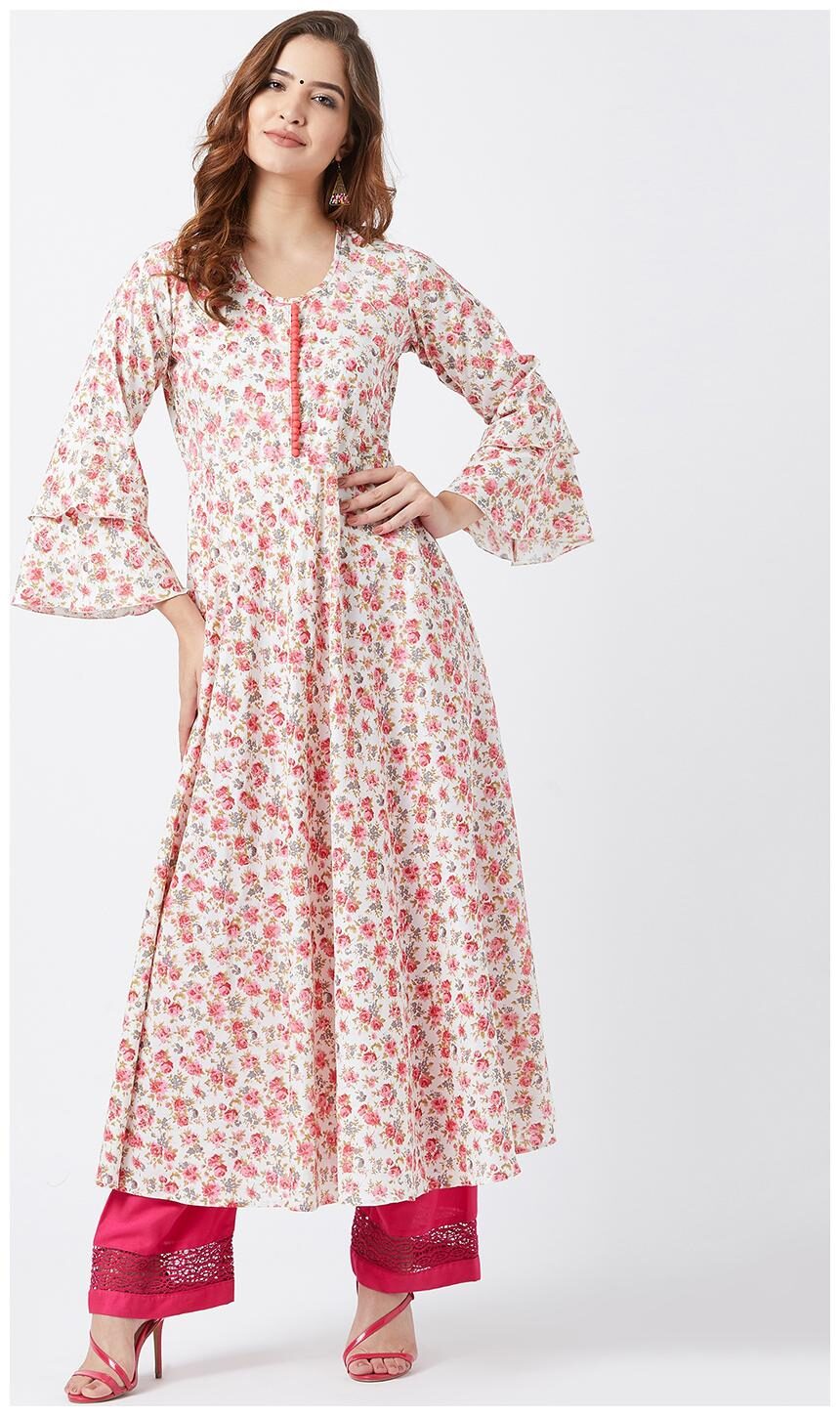 

Tissu Women Multi Rayon A Line Kurta