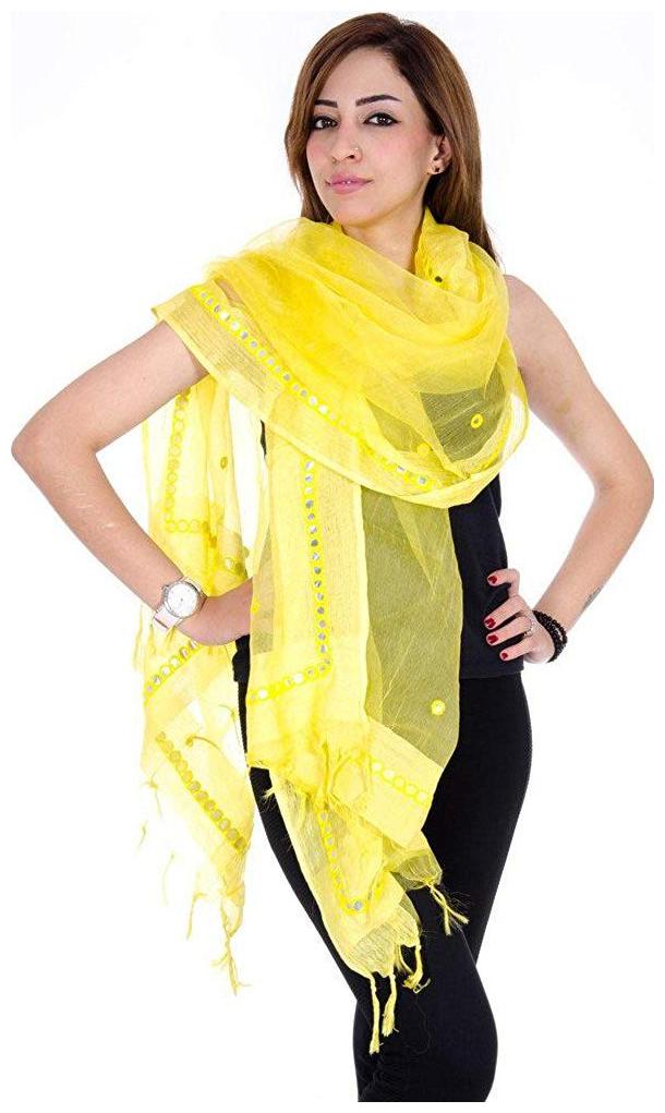 

Tissue dupatta with mirror work