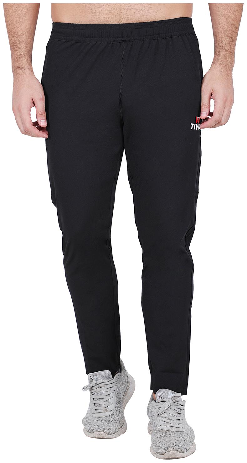 

TIWA Men Black Solid Regular fit Track pants