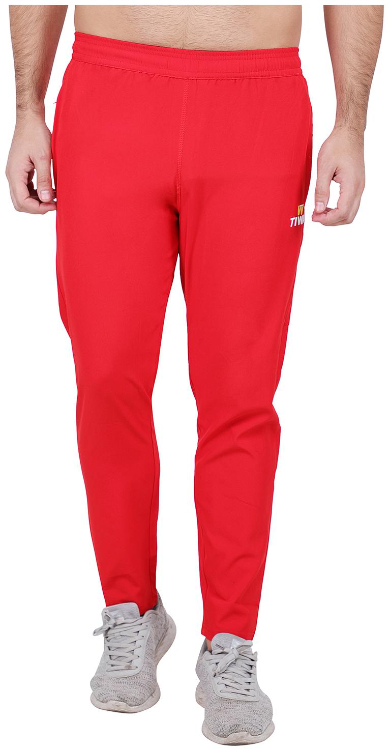

TIWA Men Red Solid Regular fit Track pants