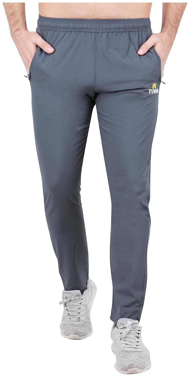 

TIWA Men Grey Solid Regular fit Track pants