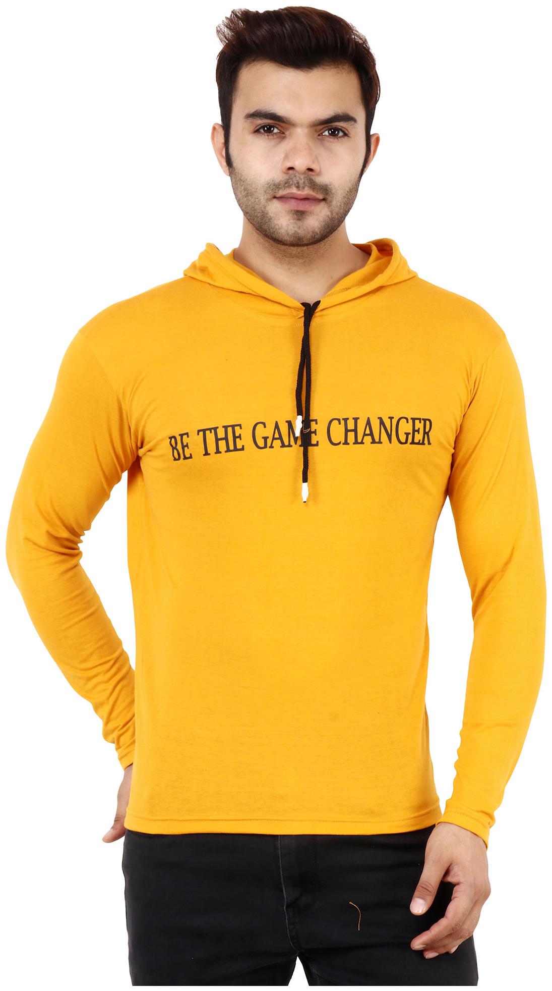 

TJAR Men Orange Regular fit Cotton Blend Hood T-Shirt - Pack Of 1